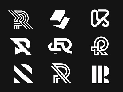 R collection design icon identity letter line logo logotype mark monogram r