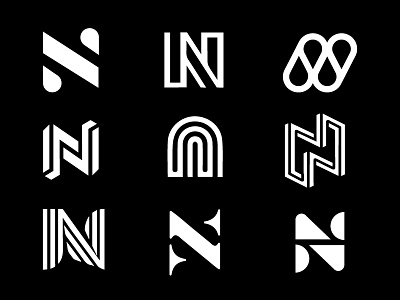 N collection design icon identity letter line logo logotype mark monogram n