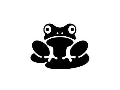 Frog animal brand design fly frog illustration jump logo mark nenuphar simple water