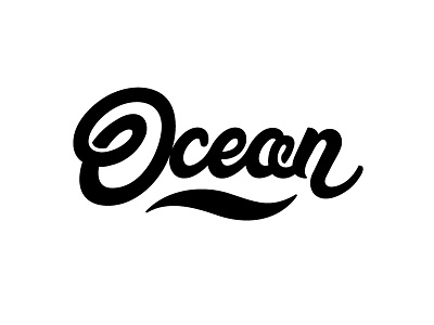 Ocean branding calligraphy design font hand identity lettering logo ocean pen sea wave