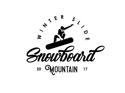 Winter slide 2017 calligraphy design font lettering logo mountain pencil slide snowboard type vintage winter