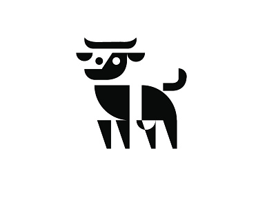 COW abstract animal buffalo cow design farm logo marks milk minimalist simple symbol