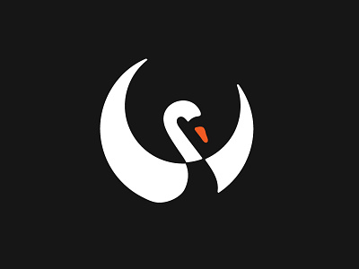 Swan animal bird design graphic logo mark protect swan symbol water