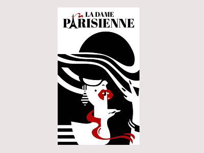 La Dame Parisienne beautiful france graphic illustration illustrator luxe paris poster red retro vintage woman
