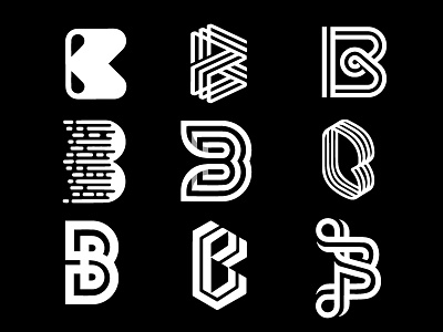 B Logo b design icon identity letter logo logotype mark monogram symbol trademark type