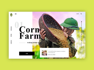 Corn Farm bio corn farm interface natural product style summer ui ux web website