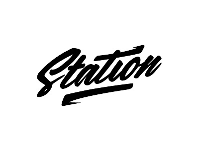 Station branding calligraphy design hand drawn icon identity illustrator letter lettering logo mark station