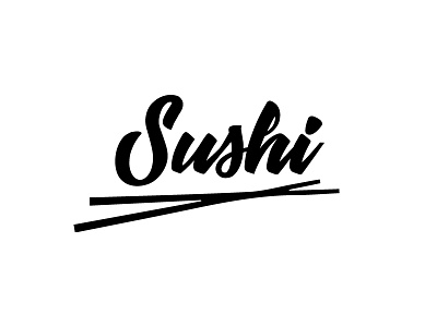 Sushi branding calligraphy design fish hand drawn icon identity illustrator lettering logo mark sushi