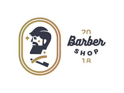 Barber Shop barber branding cut gold graphic hair illustration logo man package shop