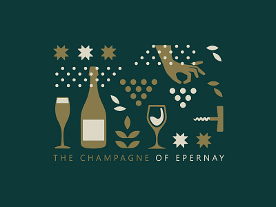 Champagne of epernay branding champagne design grape grid icon identity illustration leaf logo marks symbol