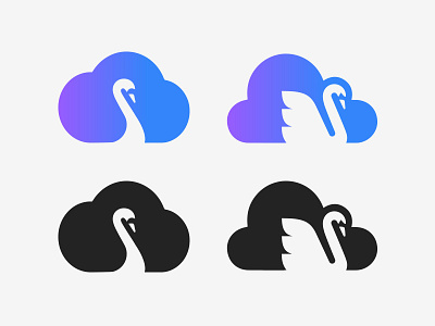 Clound Swan animal clound design illustration light logo marks minimal retro swan symbol