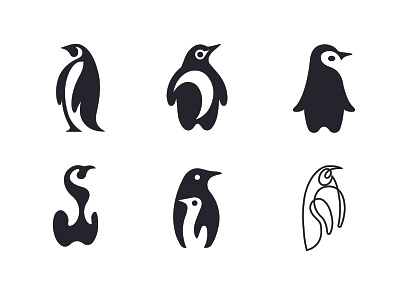 Penguin artic blue brand branding design family icon illusion logo mark monogram penguin