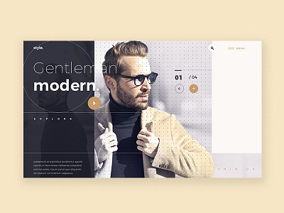 Web page gentleman modern concept editorial fashion grid imagery marketplace photos style typography ui ux web