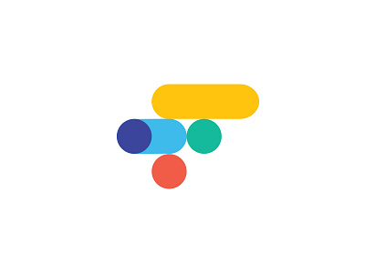 f colorful f letter line logo marks minimal monogram symbol