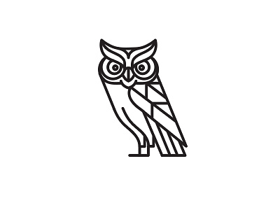 Owl color design forest line logo mark minimal night owl symbol tree