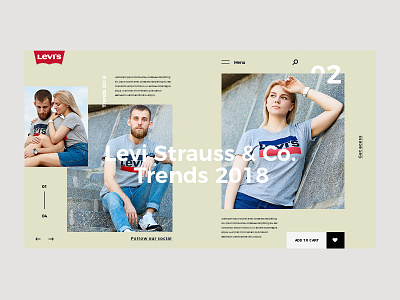 interface Levi's creative design ecommerce interface mode shop template ui ux web