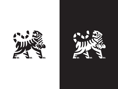 Tiger Finished animal black clever concept creative jungle logo sketch smart symbol tiger white