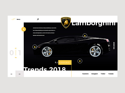 Web page lamborghini car creative design ecommerce interface lamborghini template ui ux web