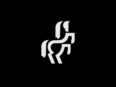 Horse animal black clever horse jump jumper line logo marks smart symbol white