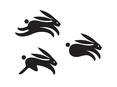 Rabbit animal black bunny creative fox icon logo marks rabbit speed symbol