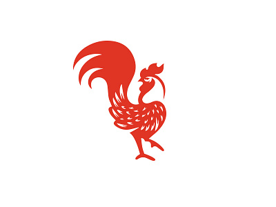 rooster animal chicken logo mark minimalist red rooster
