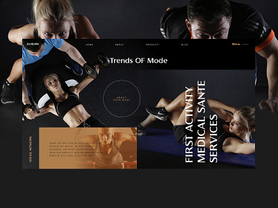Web page fitness black concept creative design fitness grid interface model network physical platform sante sport ui ux web website