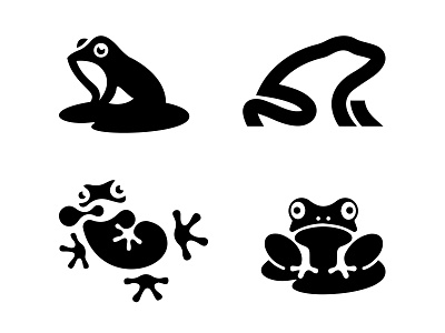 Frog animal black branding frog icon identity illustration line logo logotype mark marks monogram symbol vector