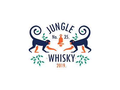 Whisky animal black branding calligraphy graphic icon identity illustration letter lettering line logo logotype mark marks monkey monogram symbol typography whisky