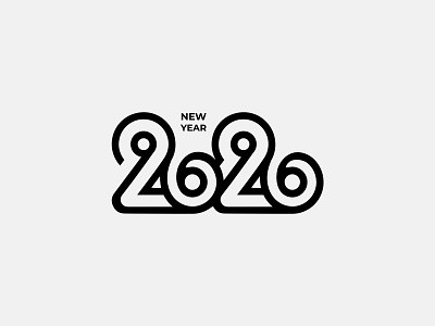 NEW YEAR 2020 2020 black branding design identity illustration logo mark marks monogram symbol