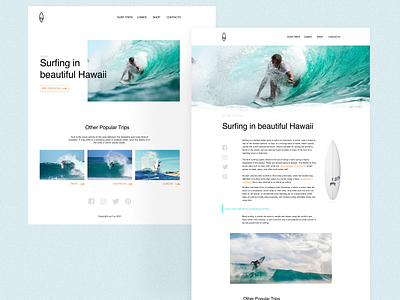 Surf Trips design landing page surf trip ui user interface design ux webdesign