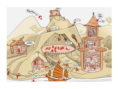 city sketch concept game illustration