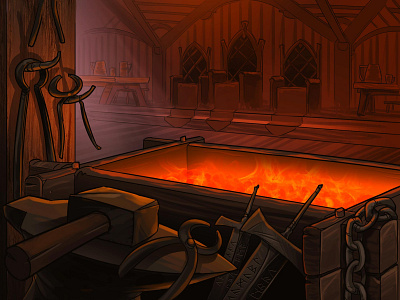 sketch of a Viking Forge concept illustration vector