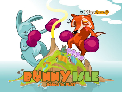 iTV Bunny Isle splashscreen game illustration vector