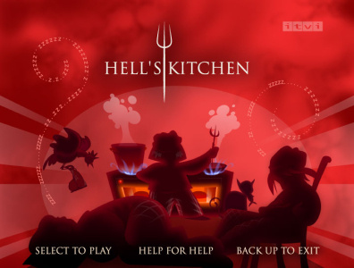 iTV Hell's Kitchen splashscreen game illustration vector