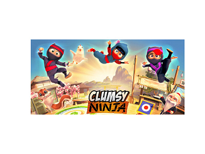 Clumsy Ninja Keyart game illustration ui vector