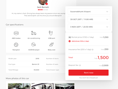 Peer to peer car rental automobile automotive car listing marketplace rental ui web application webdesign