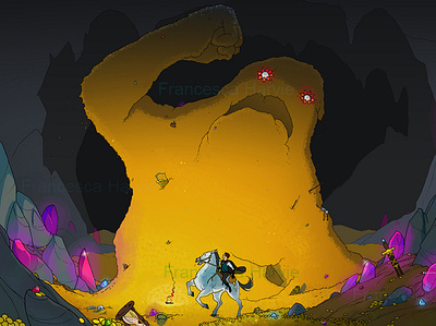 Treasure Golem fantasy illustration monster narrative
