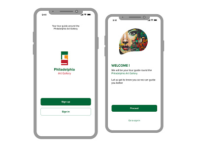 Tour App for an Art Gallery in Philadelphia application dailyui dailyui 001 design flat illustration logo typography ui ux vector web