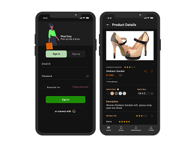 Mall Africa - Dark theme shopper shopping app ui ux