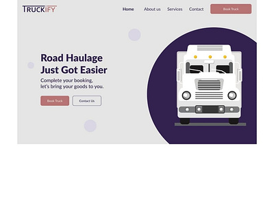 Truckify Landing Page design illustration logo ui uiux ux uxdesign