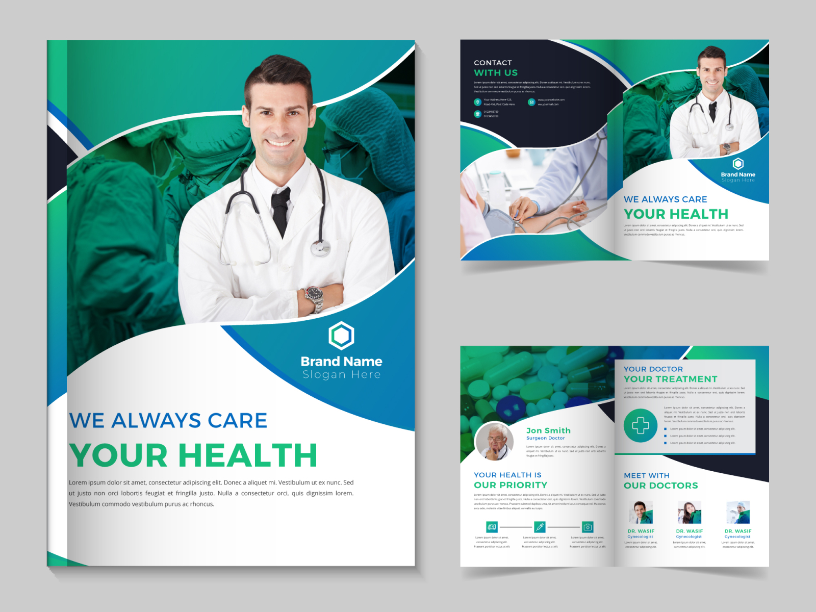 Medical Brochure Profile Template Design by Artifie on Dribbble