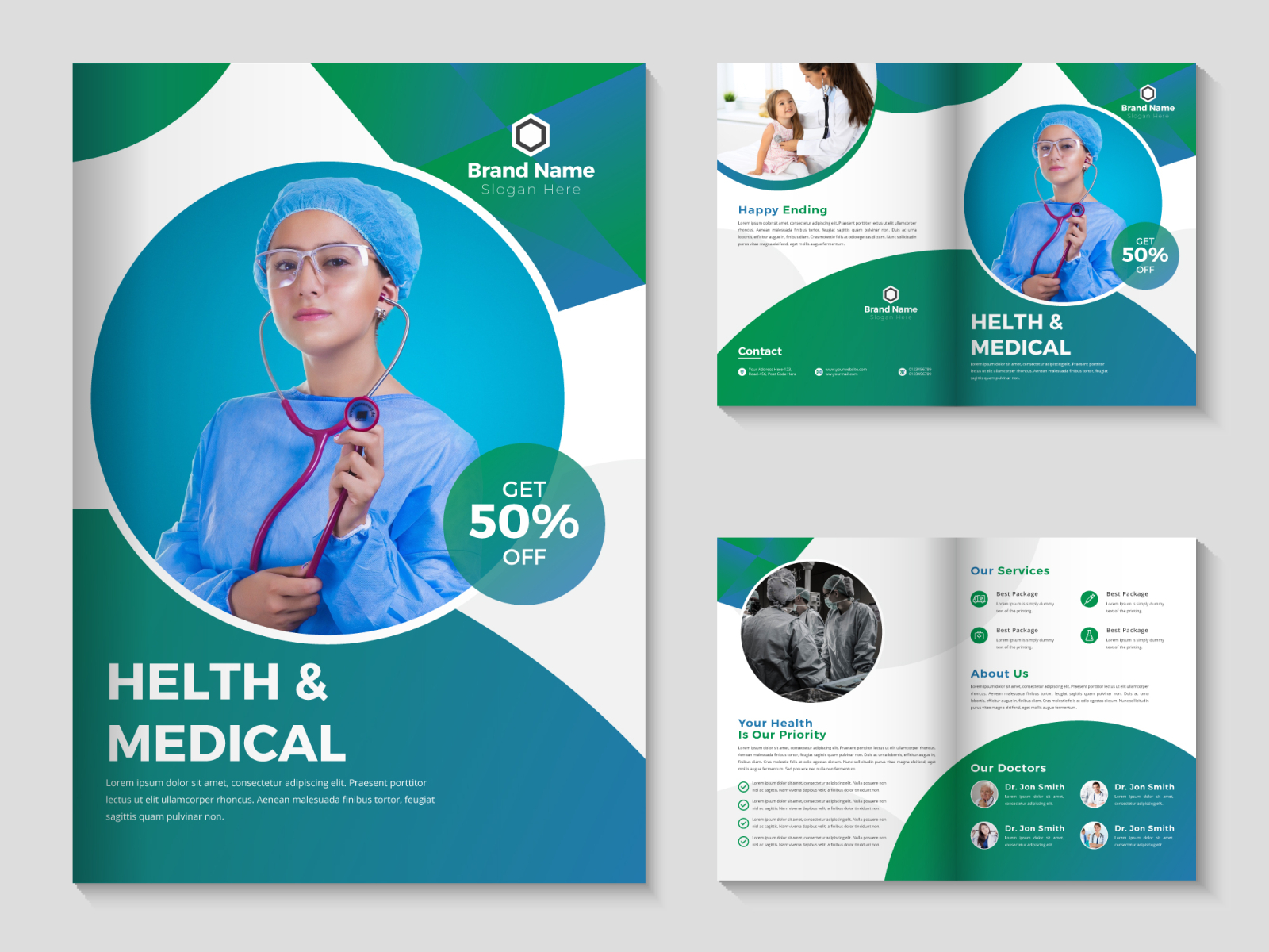 Medical Brochure Profile Template Design by Artifie on Dribbble