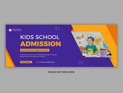School Admission Facebook Cover Design abstract