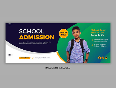 School Admission Facebook Cover Design abstract
