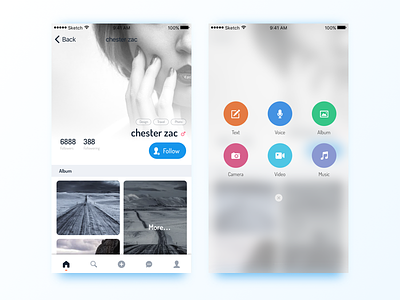 Social platform application | DailyUI app picture sns text travel