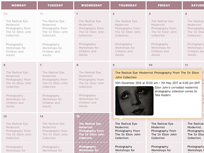 Vimpt Events Calendar adaptive calendar events listing responsive ui website