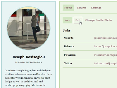 Vimpt Member Profile cards photography responsive ui user account user profile website