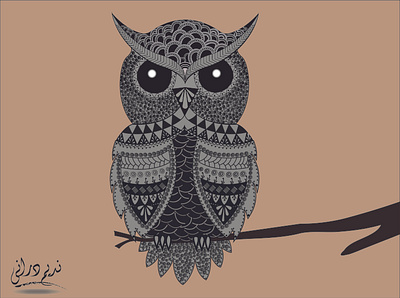 OWLALAA 2d art combined design digitalart flat illustration illustration mandala owl illustration