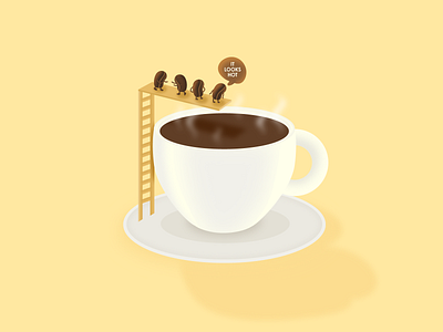 It Looks Hot coffee coffeebean cute illustration