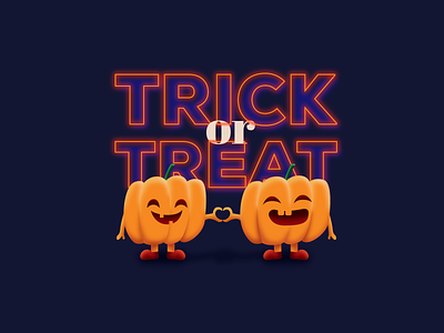 Trick Or Treat cute halloween illustration pumpkin